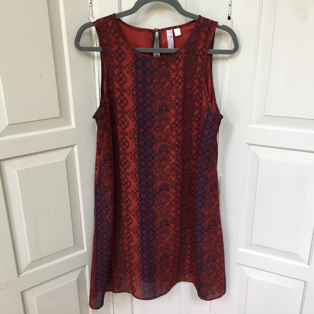 Alya Red & Blue Boho Dress